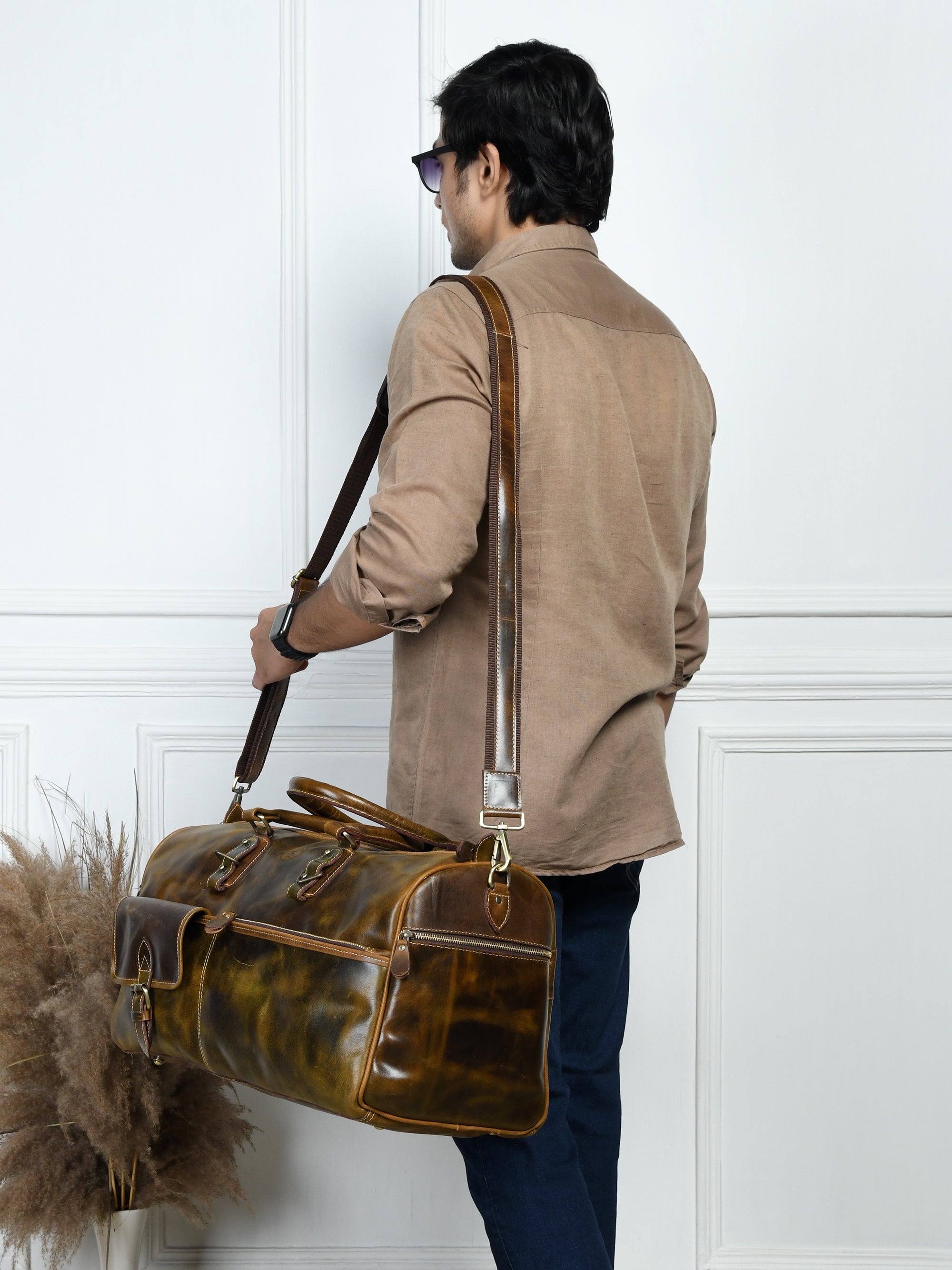 The Odyssey Leather Travel Duffel - Brown Colour